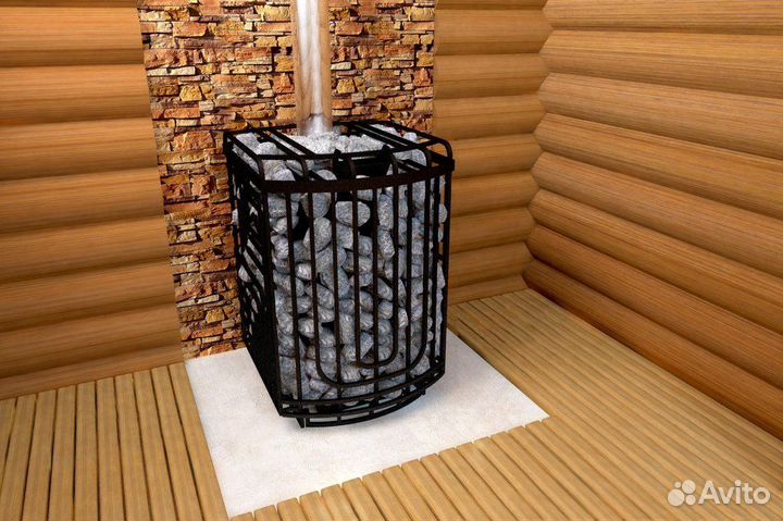 Печь для бани Сибирский утёс-20 лп Профи Панорама