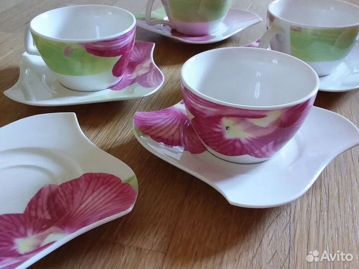 Посуда: тарелки, чашки, салатники, блюда