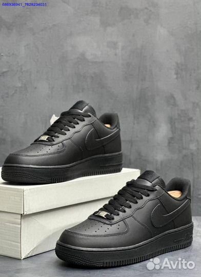 Кроссовки Nike force 1 черные мужские (Арт.91478)