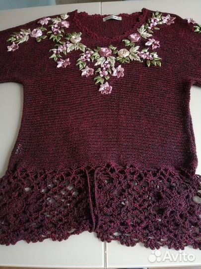 Кофта женская цвета бордо р.50