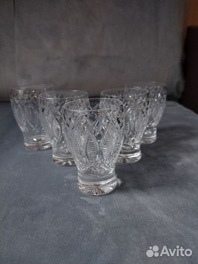 Бокалы, рюмочки СССР Хрусталь. 5 шт