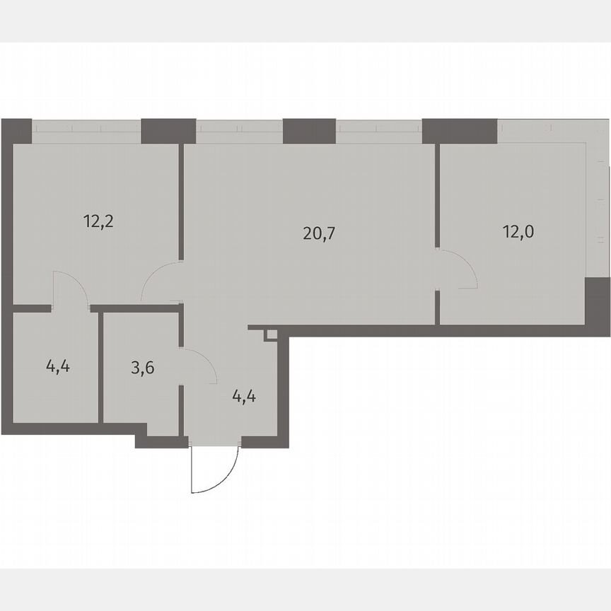 2-к. квартира, 57,3 м², 3/11 эт.