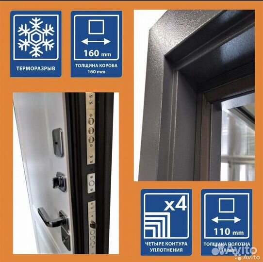 Новые входные двери с термо разрывом в частный дом