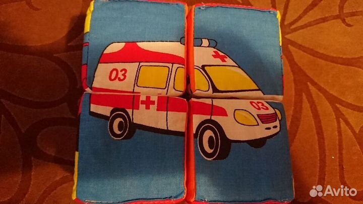 Кубики мягкие детские Машинки