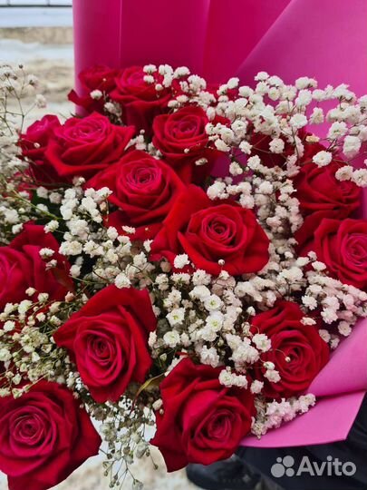 Букет гигант роза гипсофила цветы доставка