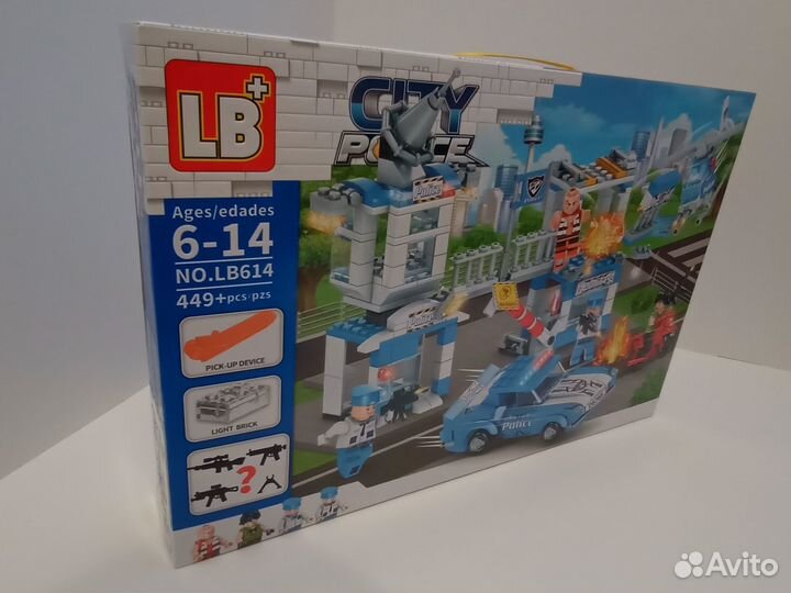 Конструктор полицейский участок,449, с подсветкой