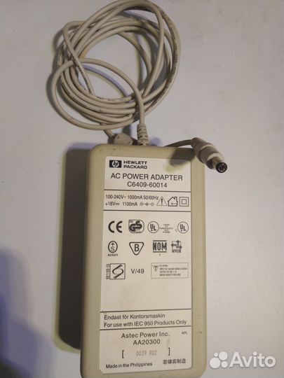 Блок питания HP C6409-60014 18V 1,1A