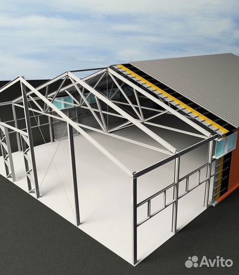 Строительство ангаров под ключ из сэндвич панелей