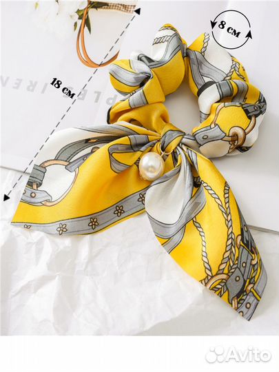 Набор Резинки для волос шелковые с жемчугом 3шт