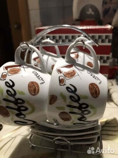 Набор кофейных чашек с блюдцем