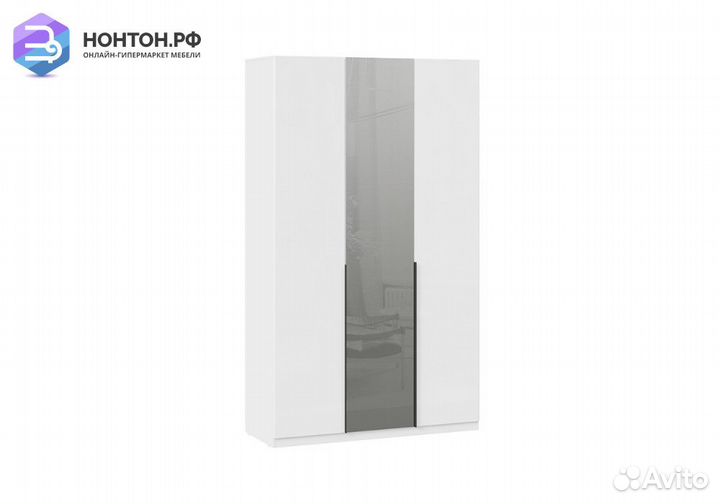 Шкаф комбинированный Тесса белый жемчуг / белый гл