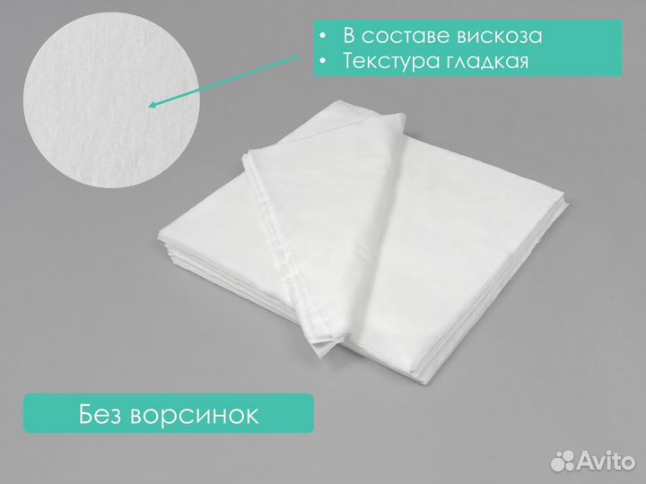 00-149 одноразовые салфетки 45х45 100шт спанлейс