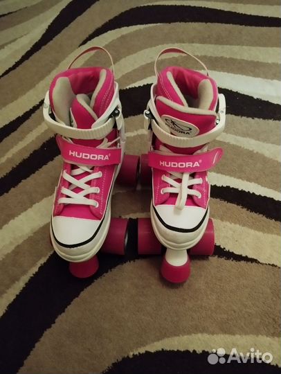 Ролики квады для девочек раздвижные 32-35 размер