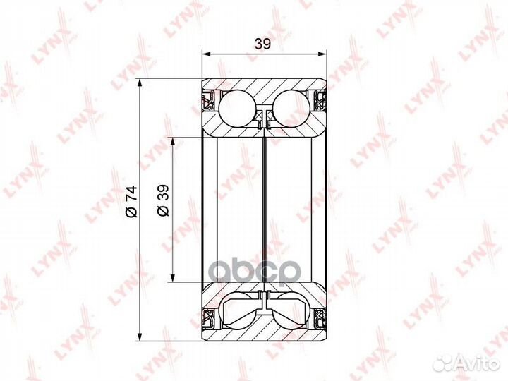 Подшипник ступицы передний 39x39x74 WB-1246 LYN