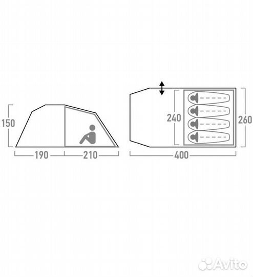Палатка туристическая 4 местная в аренду