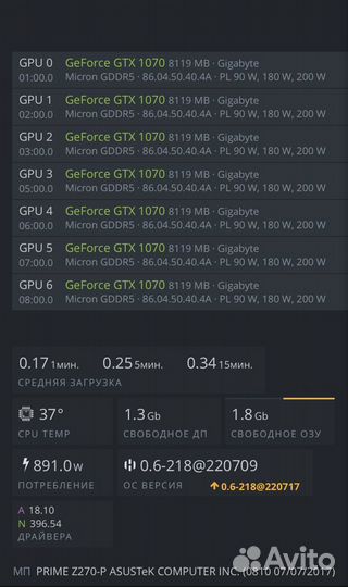 Gtx g1 1070 риг