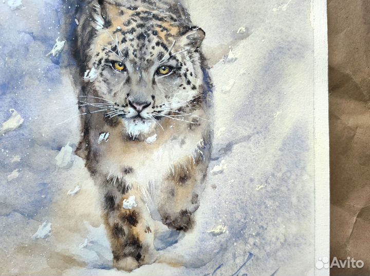 Картина снежный барс ирбис. Картина хищник