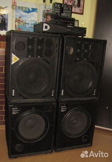 Колонки Pro 1080-4320W Усилитель Микшер Микрофон