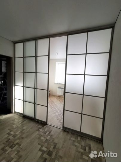 Раздвижная межкомнатная перегородка в белом № 4085