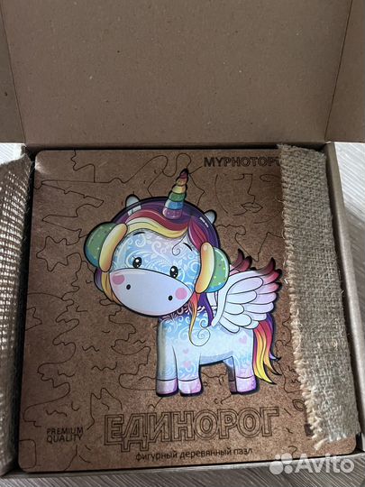 Пазл деревянный единорог