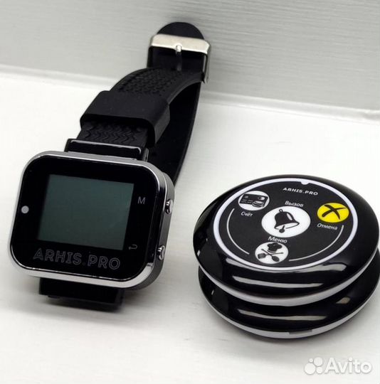 Кнопка вызова официанта модель Смайл и часы