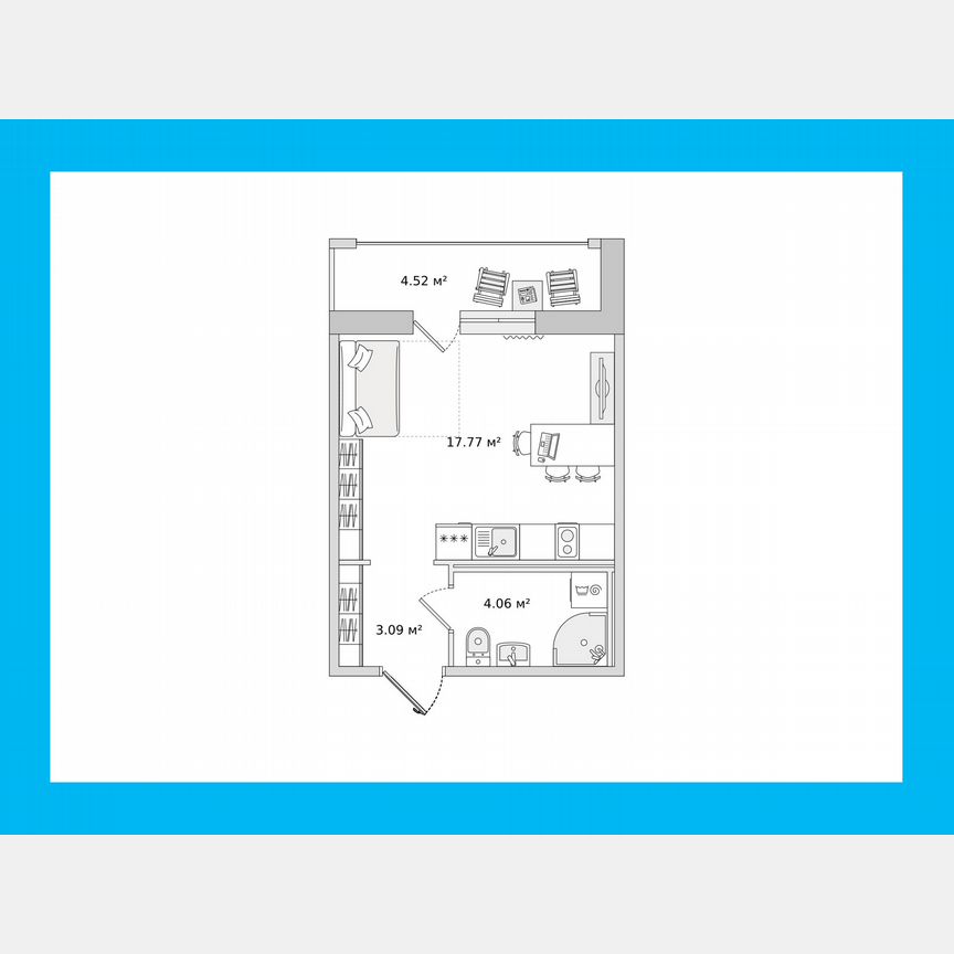 Квартира-студия, 25 м², 15/15 эт.