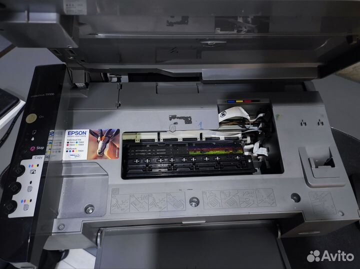 Принтер epson stylus TX106 + краски