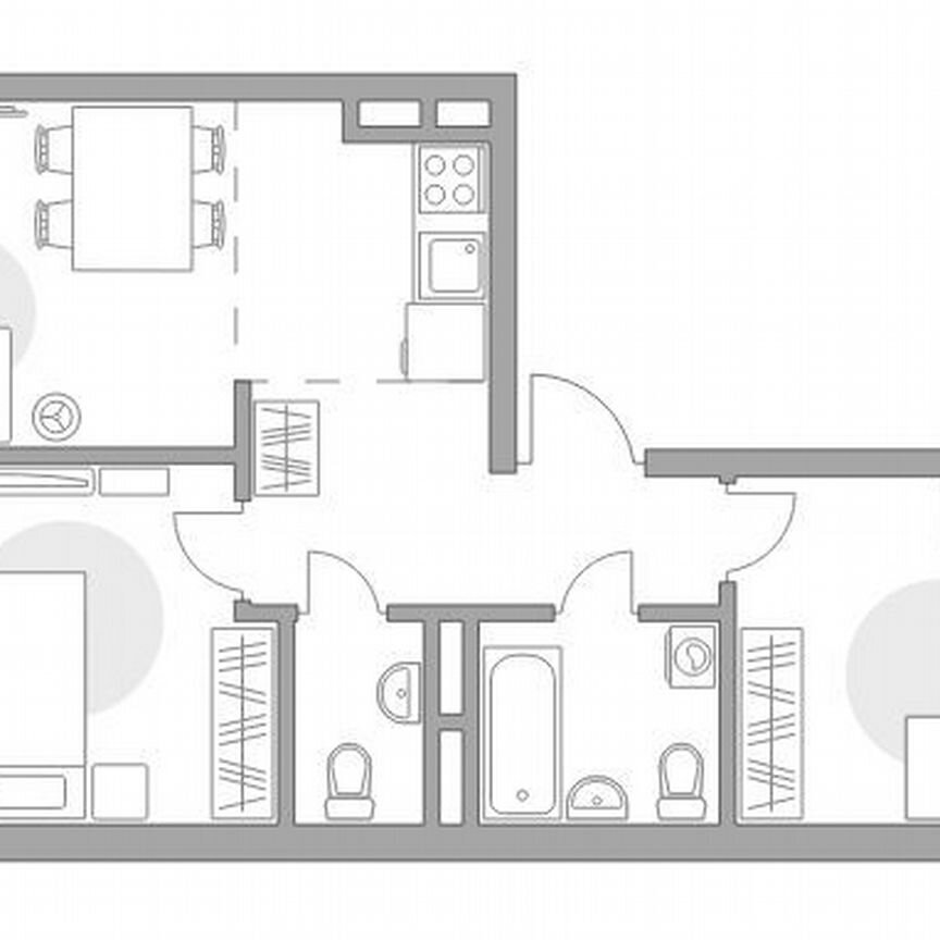 3-к. квартира, 53,8 м², 1/5 эт.