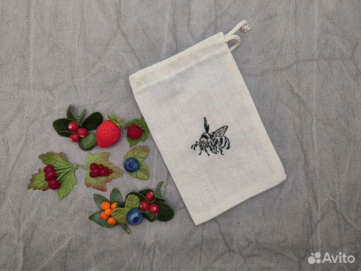 Хлопковые мешочки лесная история бежевые