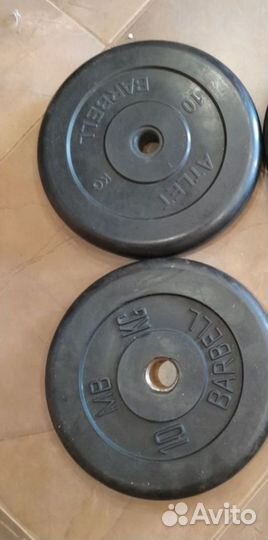 Барбелл. Блины. 10 кг. 2 шт. Резина. Металл торг
