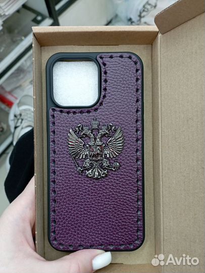 Чехол на iPhone 14 pro max кожаный