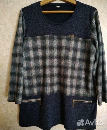 Рубашка в клетку женская размер 58-60