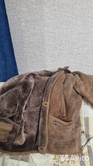 Дубленка натуральная мужская с капюшоном