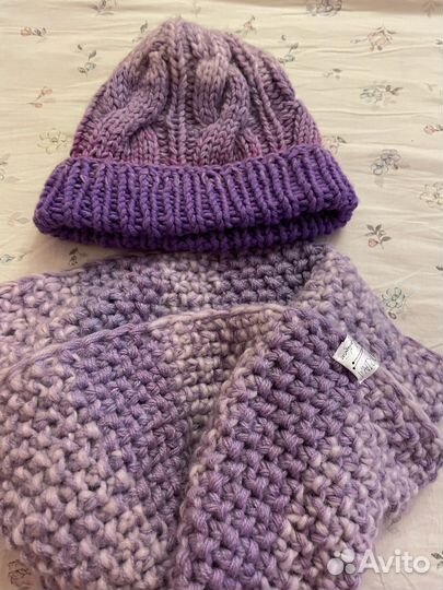Шапка и снуд ручной работы женский