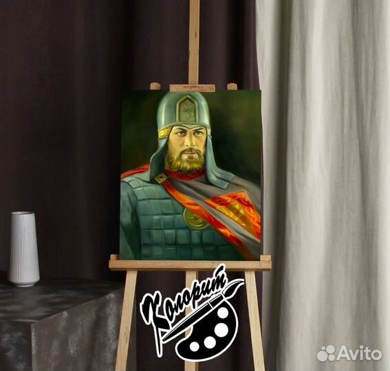 Портрет Александра Невского на холсте 40х50см