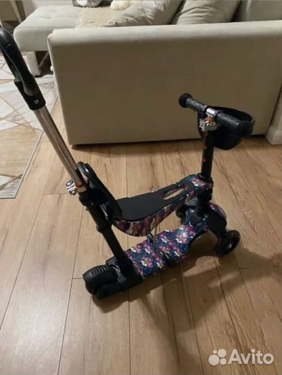 Самокат детский трехколесный с сиденьем