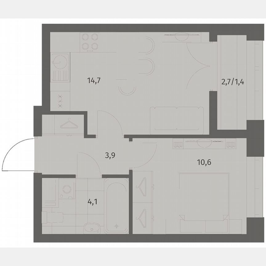 1-к. квартира, 34,7 м², 7/11 эт.