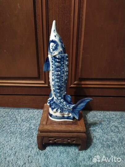 Гжель Штоф осетр с клеймом