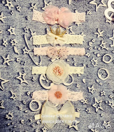 Набор повязок на голову для девочки 6-12м