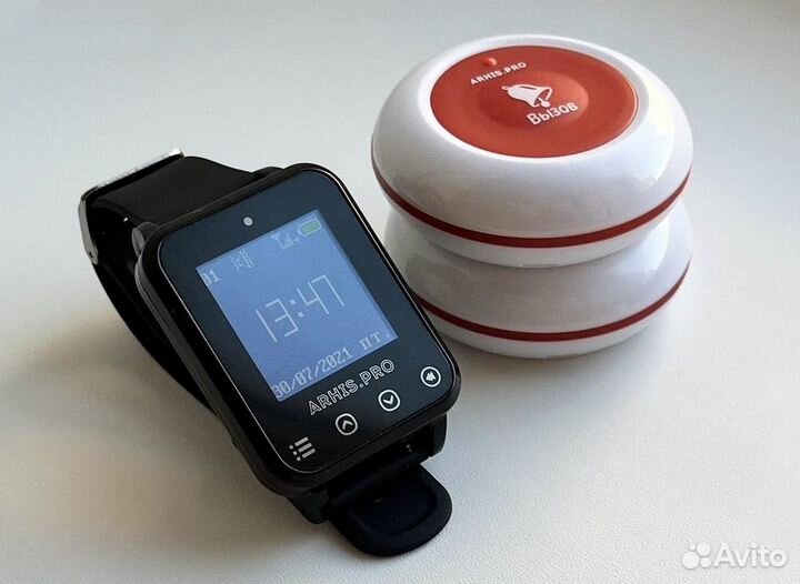 Кнопка вызова персонала Модель Премиум IP67 часы