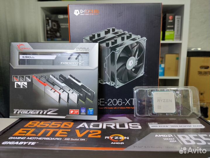 Комплект Ryzen 7 5800x3d+b550+32gb ddr4+кулер