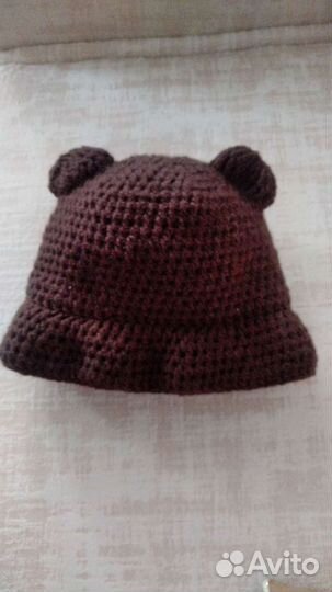 Шапка вязаная с ушками