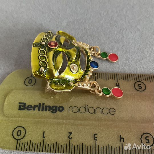 Брошь маска шаман