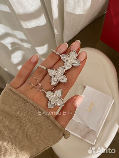 Серьги подвеска roberto coin цвет серебро