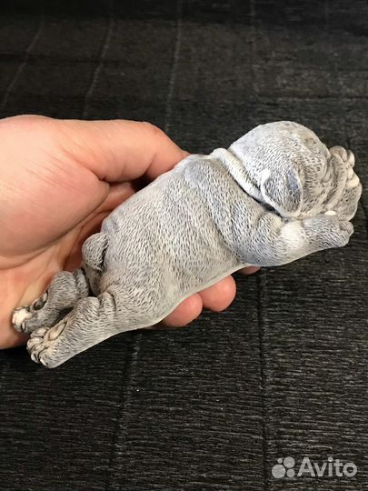 Бульдожка фигурка мраморная крошка