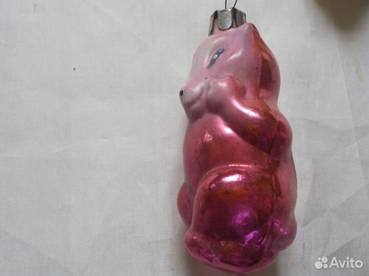 Елочные игрушки СССР зверюшки волк мишка лиса