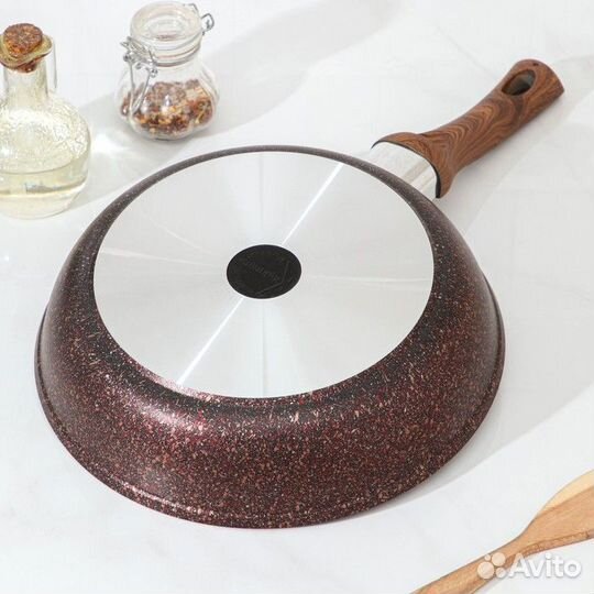 Сковорода Granit ultra red, d26 см, пластиковая ру