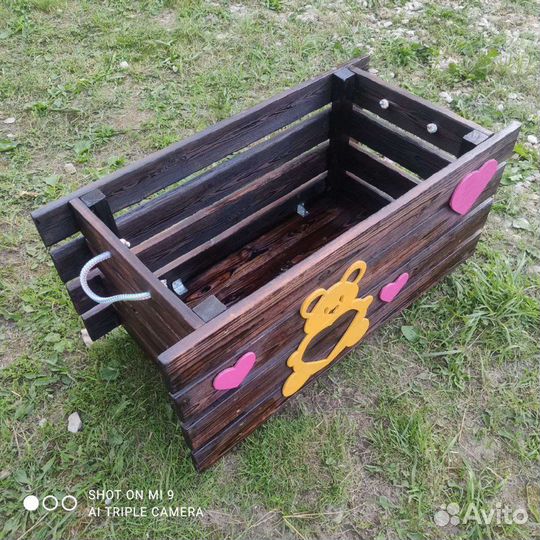 Деревянный ящик для хранения игрушек