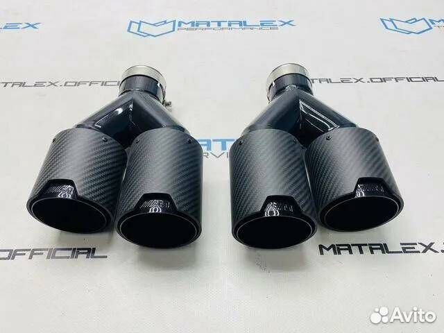 Насадки на глушитель BMW, М стиль, Матовый карбон