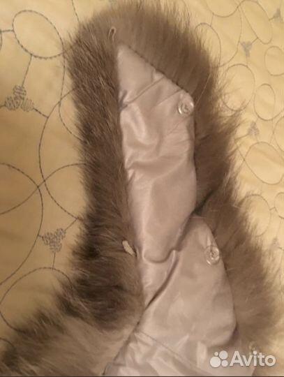 Меховой воротник чернобурка большой